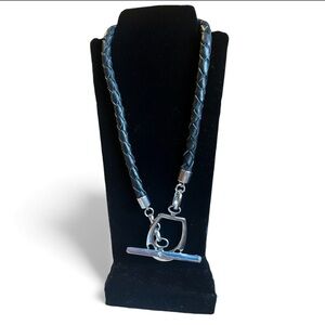 Ralph Lauren Leather and Silver Equestrian Horse Bit  Necklace & Bracelet Set